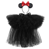 Déguisement Fille Mickey Mouse Robe de Princesse en Filet Costume Halloween Carnaval