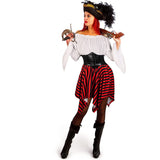 Déguisement Femme Chemise+Jupe+Bandes de Cheveux Renaissance de Pirate Halloween Costume