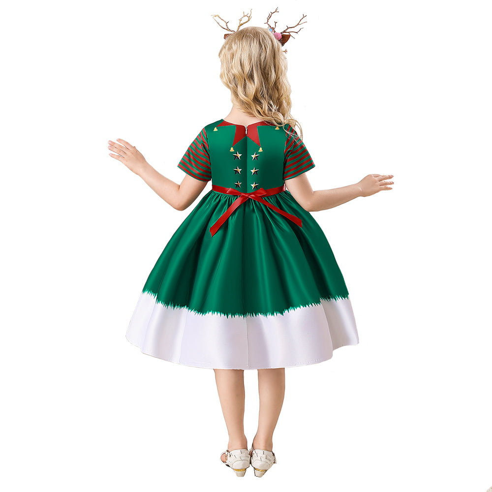 Déguisement Enfant Fille Elf Robe de Noël Ver.3