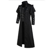 Déguisement Homme Médiéval Gothic Veste Punk Zippé Noire Costume