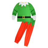Déguisement Enfant Christmas Elf Ensembles de Pyjamas Costume