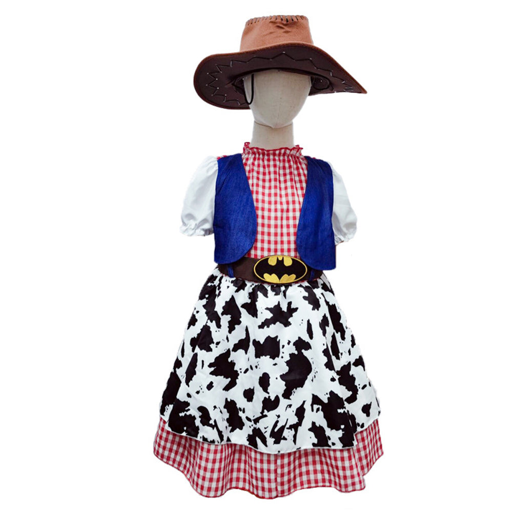Déguisement Enfant Toy Story  Fille Woody Robe Chapeaux Cosplay Costumes Halloween Carnaval