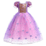 Déguisement Tangled Rapunzel Robe de Princesse+Manches Costume