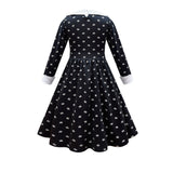 Déguisement Enfant Wednesday Addams Robe Perruque Cosplay Costume Carnaval