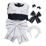 Déguisement Maid Cosplay Noir et Blanc Costume Halloween Carnaval