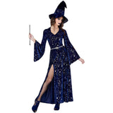 Déguisement Adult Wizard Magicien Femme Robe Chapeau Cosplay Costume Halloween Carnaval