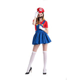 Déguisement Femme Super Mario Bros Mario Robe Costume d'Halloween