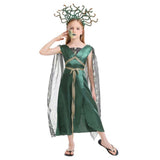 Déguisement Enfant La Mythologie Grecque Meduse Robe Cosplay Costume Halloween Carnaval