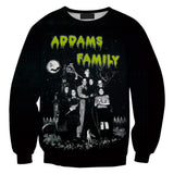 Déguisement The Addams Family Sweat-shirt à Col Ras du Cou Imprimé en 3D Costume