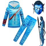 Déguisement Enfant Avatar Jake Sully Ensemble de Sweat-shirt+Masque Costume