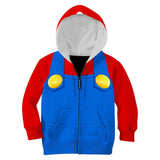 Déguisement Enfant Mario Impression 3D Sweat à Capuche Costume