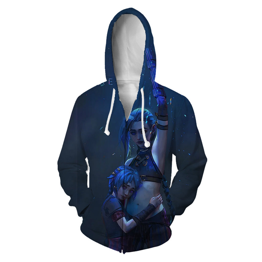 Déguisement Arcane: League of Legends Version zip Sweatshirt à capuche