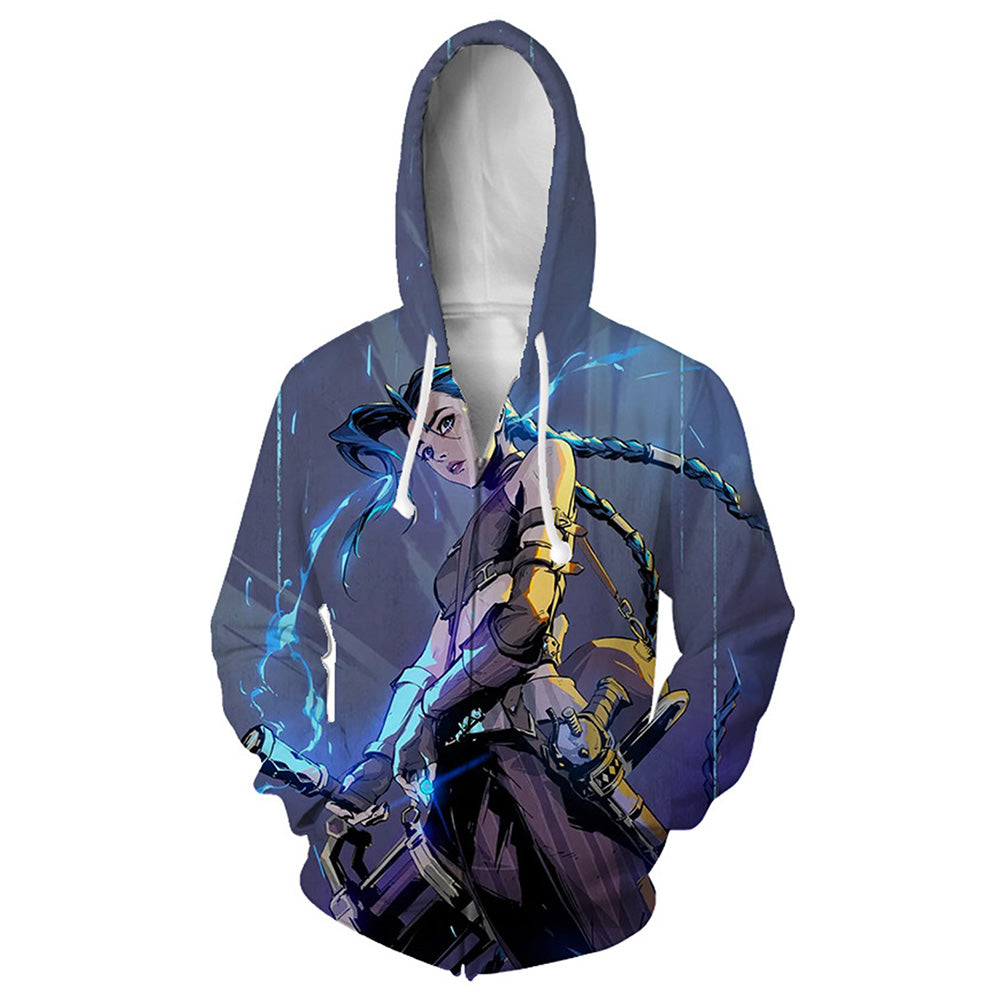 Déguisement Arcane: League of Legends Version zip Sweatshirt à capuche