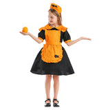 Jupe Citrouille Bonne Cosplay Robe Tablier costume pour Enfant Halloween Carnaval