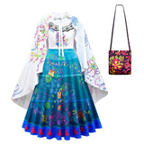 Déguisement Encanto Enfant Fille Mirabel Robe Cape Sac Ensemble