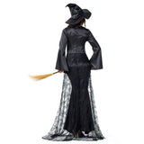 Déguisement Adulte Femme Black Witch Longue Robe  Costume Halloween