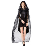 Déguisement Adulte Femme Sorcier Robe Noir Costume Carnaval Halloween