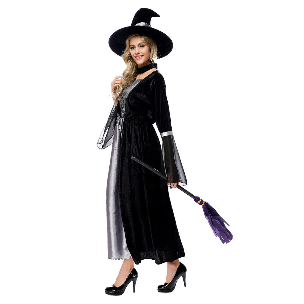 Déguisement Adulte Femme Sorcière Noir Costume Carnaval Halloween
