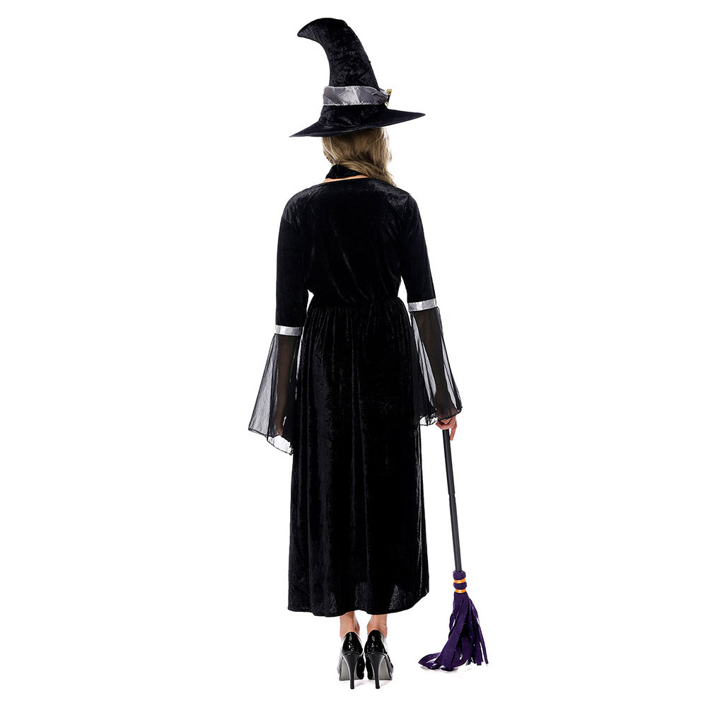 Déguisement Adulte Femme Sorcière Noir Costume Carnaval Halloween