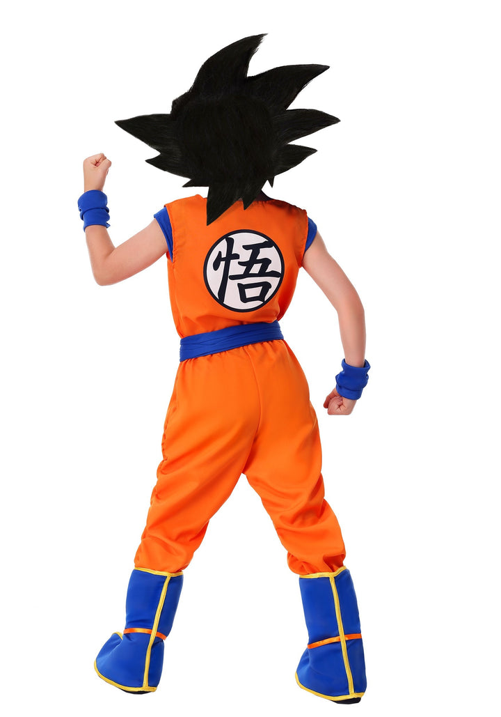 Déguisement Dragon Ball Z – Costume Goku Saiyan Super Enfant – T-shirt, Pantalon, Ceinture, Manchettes Et Guêtres – Taille 7-8 Ans (128 Cm)