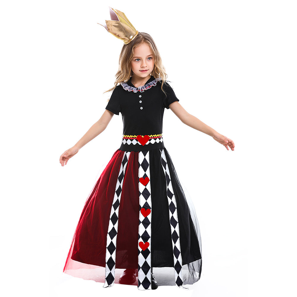 Déguisement Enfant Fille La Reine De Poker Robe Costume Carnaval