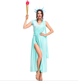 Déguisement Femme Déesse Libertas Robe Antique Costume Carnaval