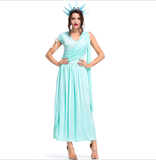 Déguisement Femme Déesse Libertas Robe Antique Costume Carnaval