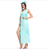 Déguisement Femme Déesse Libertas Robe Antique Costume Carnaval