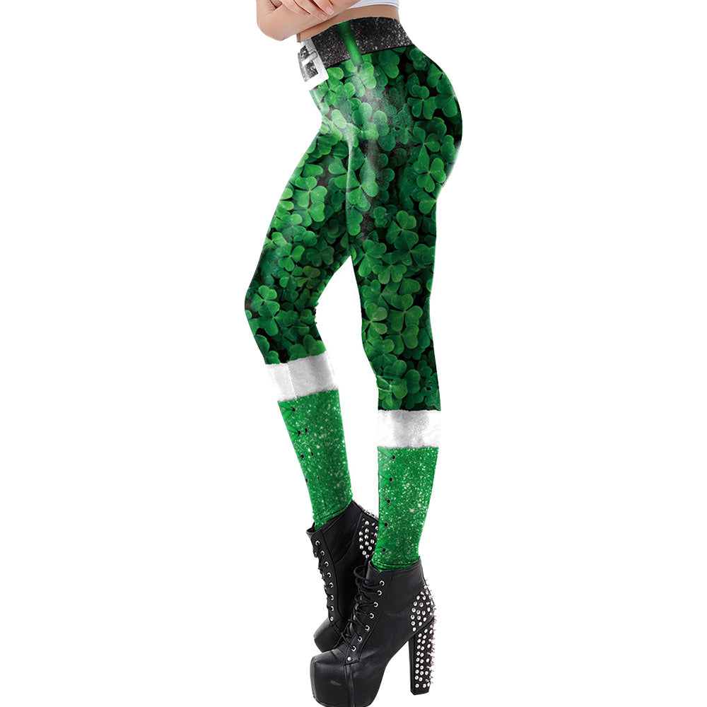 Déguisement Femme Saint Patrick Legging Pantalon Vert