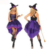 Déguisement Femme Sorcière Robe Pourpre Carnaval Halloween Costume