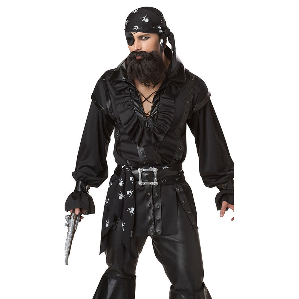 Déguisement Noir Adulte Homme Pirate Carnaval Costume