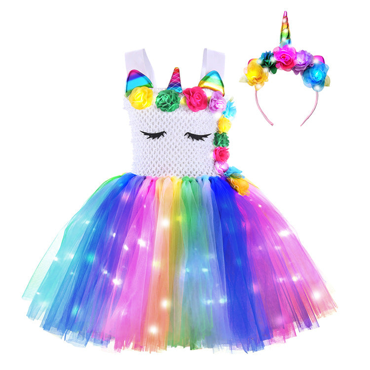 URAQT Robe Licorne Enfant De Princesse, Robes Licorne Fille Avec Vo Pour Cosplay Et Le Mariage Et Les Parties Et Hallow Amz URAQT Robe Licorne Enfant De Princesse, Robes Licorne Fille Avec Vo Pour Cosplay Et Le Mariage Et Les Parties Et Hallow Amz