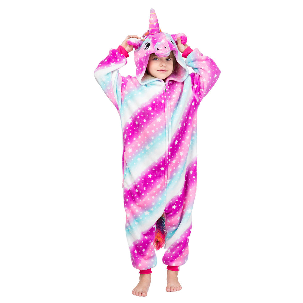 Enfant Pyjama Licorne Combinaison de Flanelle d'hiver