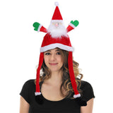 Accessoire Chapeau Père Noël avec Mains Mobiles Cadeau de Noël