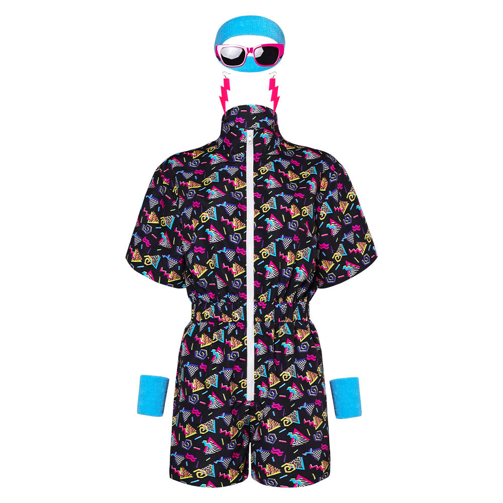 Déguisement Adulte 1980s Vintage Combinaison Courte Costume