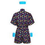Déguisement Adulte 1980s Vintage Combinaison Courte Costume