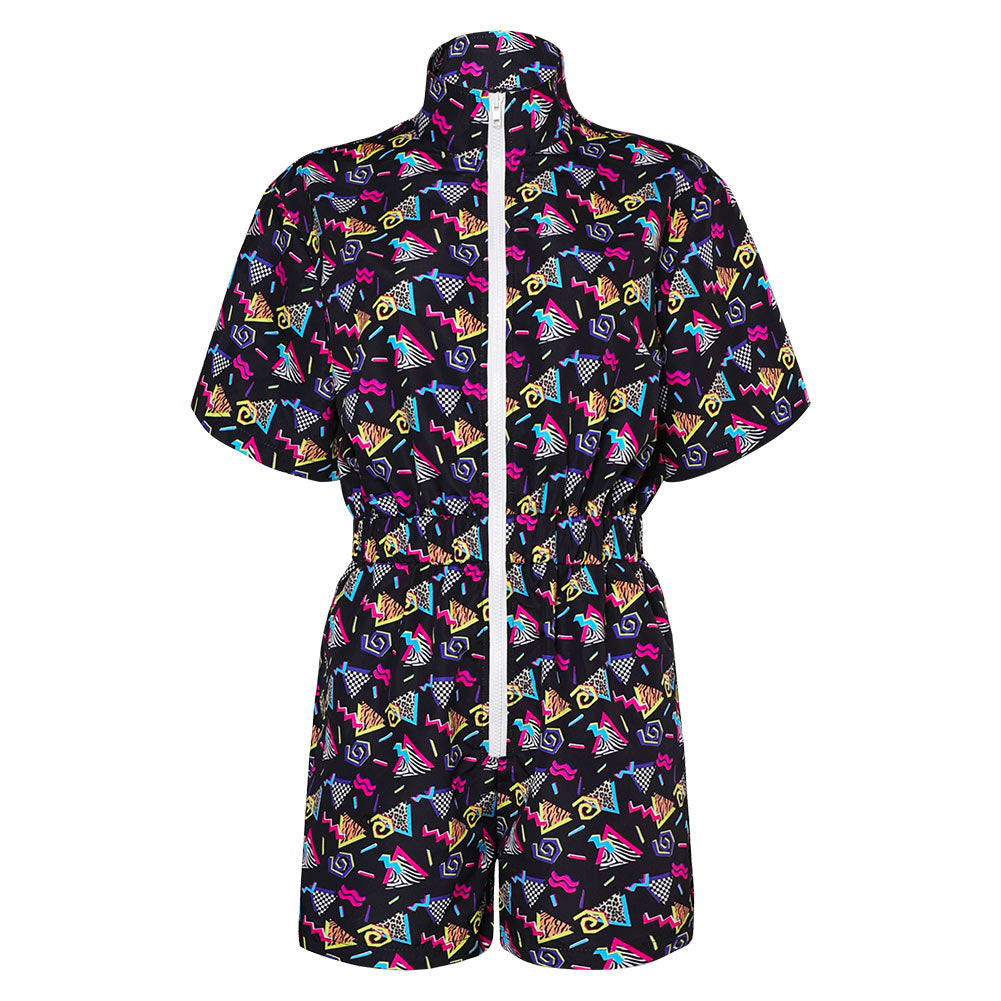 Déguisement Adulte 1980s Vintage Combinaison Courte Costume