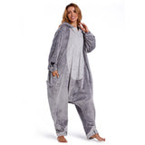 Déguisement Adulte Chat Bleu Pyjama pour Animaux en Flanelle Costume