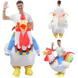 Déguisement Adulte Coqs Colorés Gonflable Costume d'Halloween