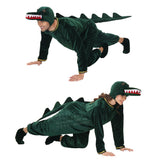 Déguisement Adulte Crocodile Combinaison Verte Costume d'Halloween