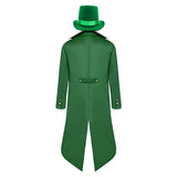 Déguisement Adulte Manteau+Chapeau Costume Vert pour Fête de La Saint-Patrick