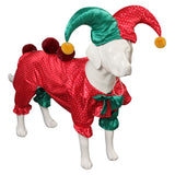 Déguisement Animal Joker Clown Coloré Pour Chien Costume d'Halloween Carnaval