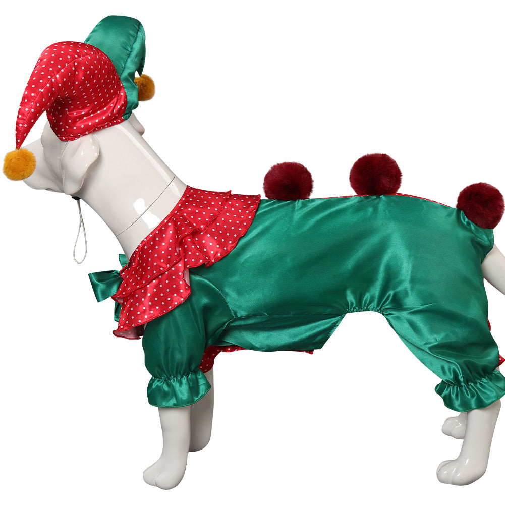 Déguisement Animal Joker Clown Coloré Pour Chien Costume d'Halloween Carnaval