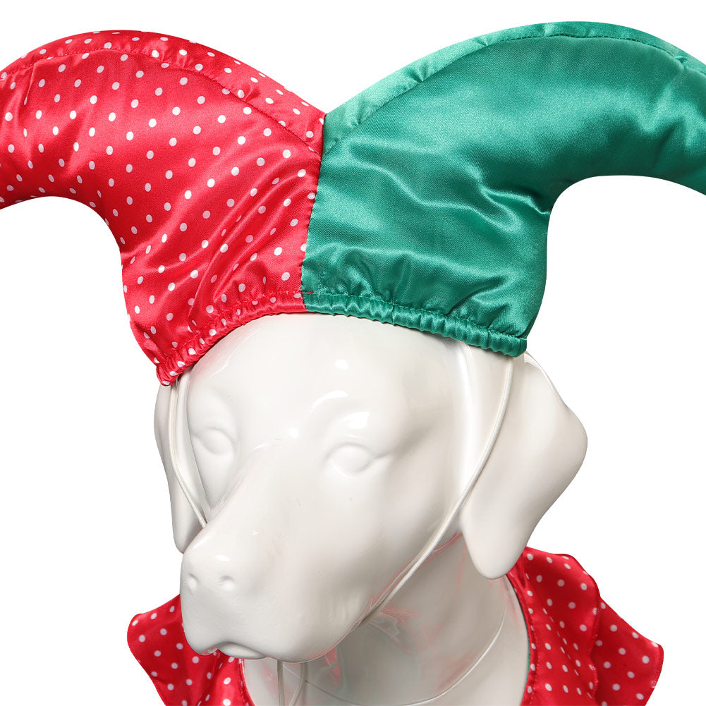 Déguisement Animal Joker Clown Coloré Pour Chien Costume d'Halloween Carnaval