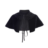 Déguisement Châle Victorien Cape Courte en Dentelle Noire pour Femme