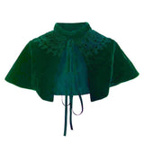 Déguisement Châle Victorien Cape Courte en Dentelle Verte pour Femme