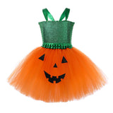 Déguisement Enfant Citrouille Pumpkin TuTu Robe Costume d'Halloween 