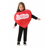 Déguisement Enfant Combinaison Rouge en Forme de Coeur Costume pour Halloween