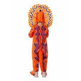 Déguisement Enfant Dilophosaurus Dinosaure Combinaison Orange Costume