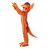 Déguisement Enfant Dilophosaurus Dinosaure Combinaison Orange Costume